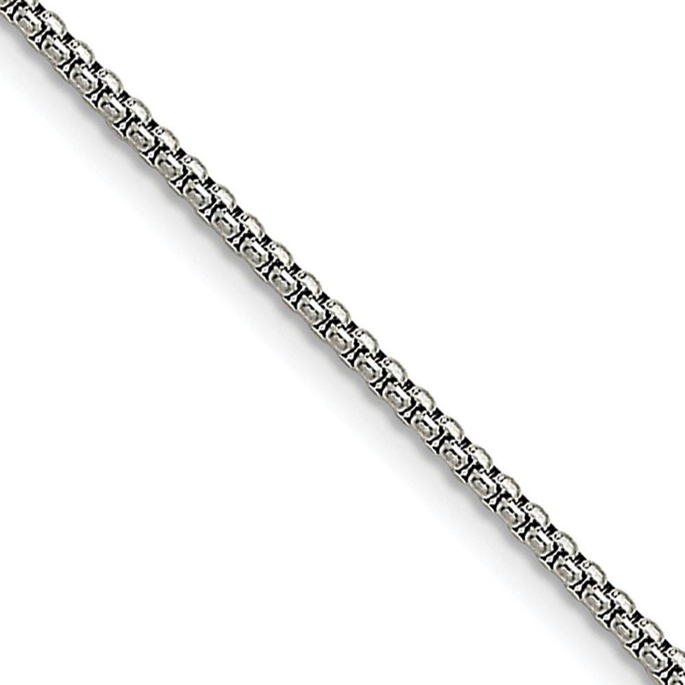 2.2mm Stainless Steel Round Box Pendant Chain Necklace