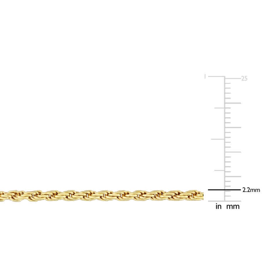AMOUR 2.2mm Rope Chain Necklace In Yellow Plated Sterling Silver, 16 In