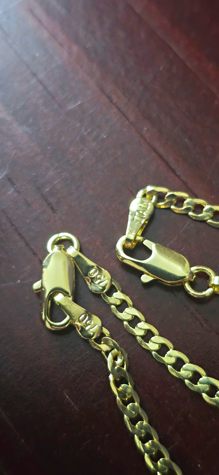 X2 – Italian 18k Gold Curb Chain Necklace 2.5mm 18 Inches Long