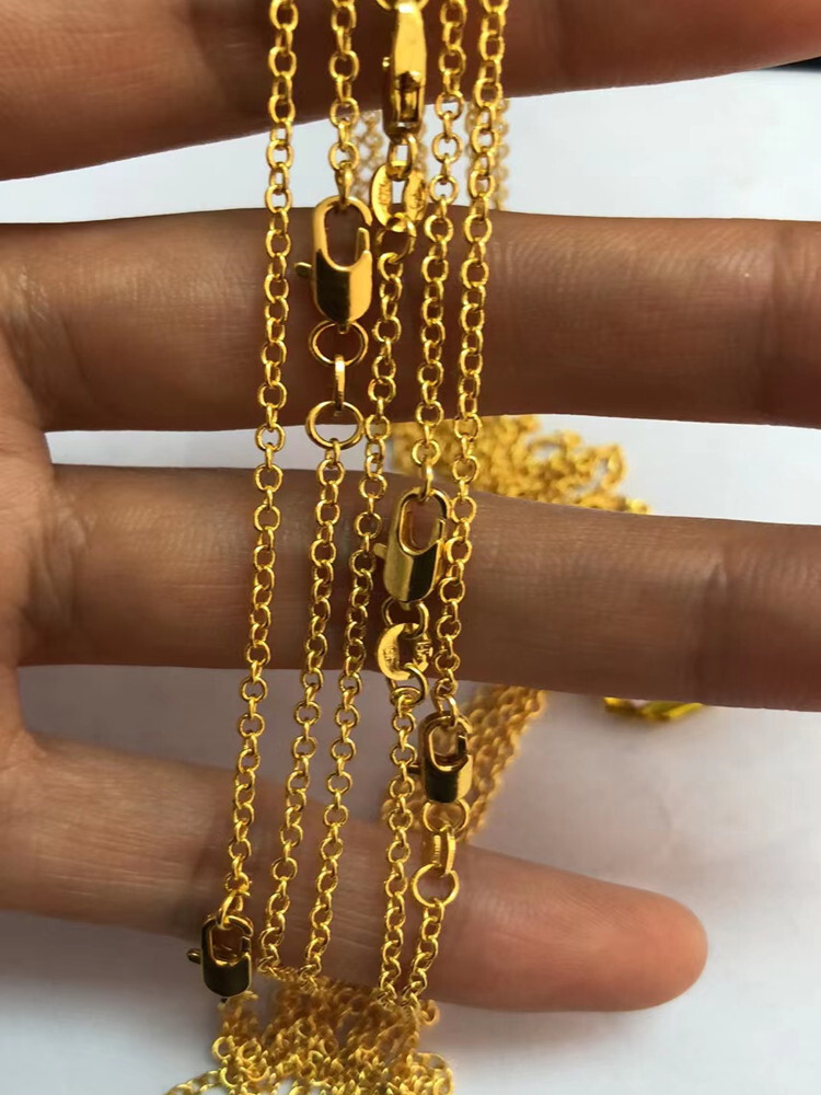 Wholesale 10X 16-18-20-22-24-26-28-30″18K Yellow GOLD Filled Rolo CHAIN NECKLACE