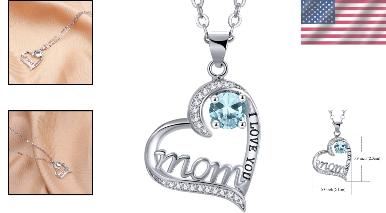 Timeless Silver Heart Necklace for Mom with Engraved Message & Adjustable Chain