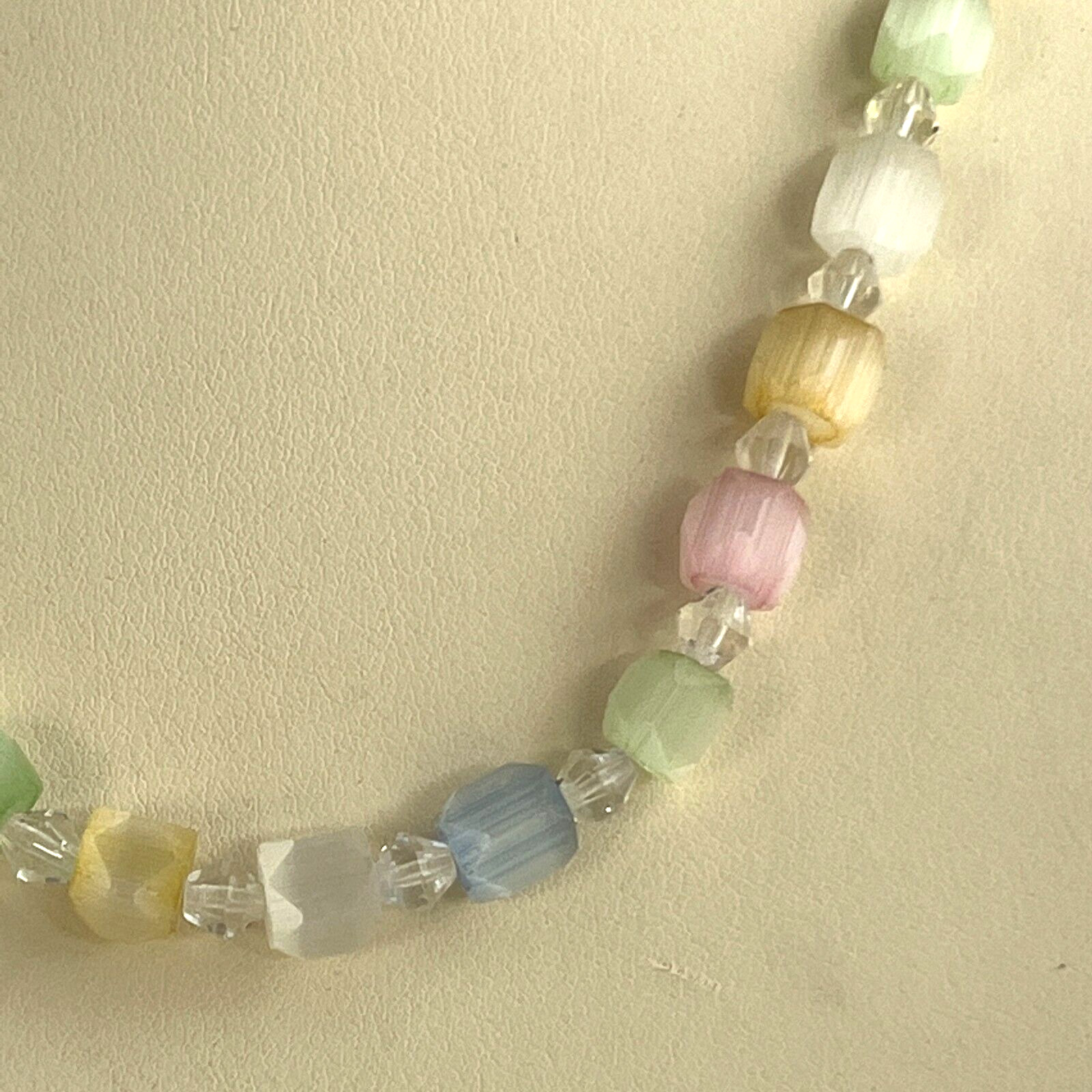 Multicolor Pastel Faux-Stone Necklace Kids, adults, summer