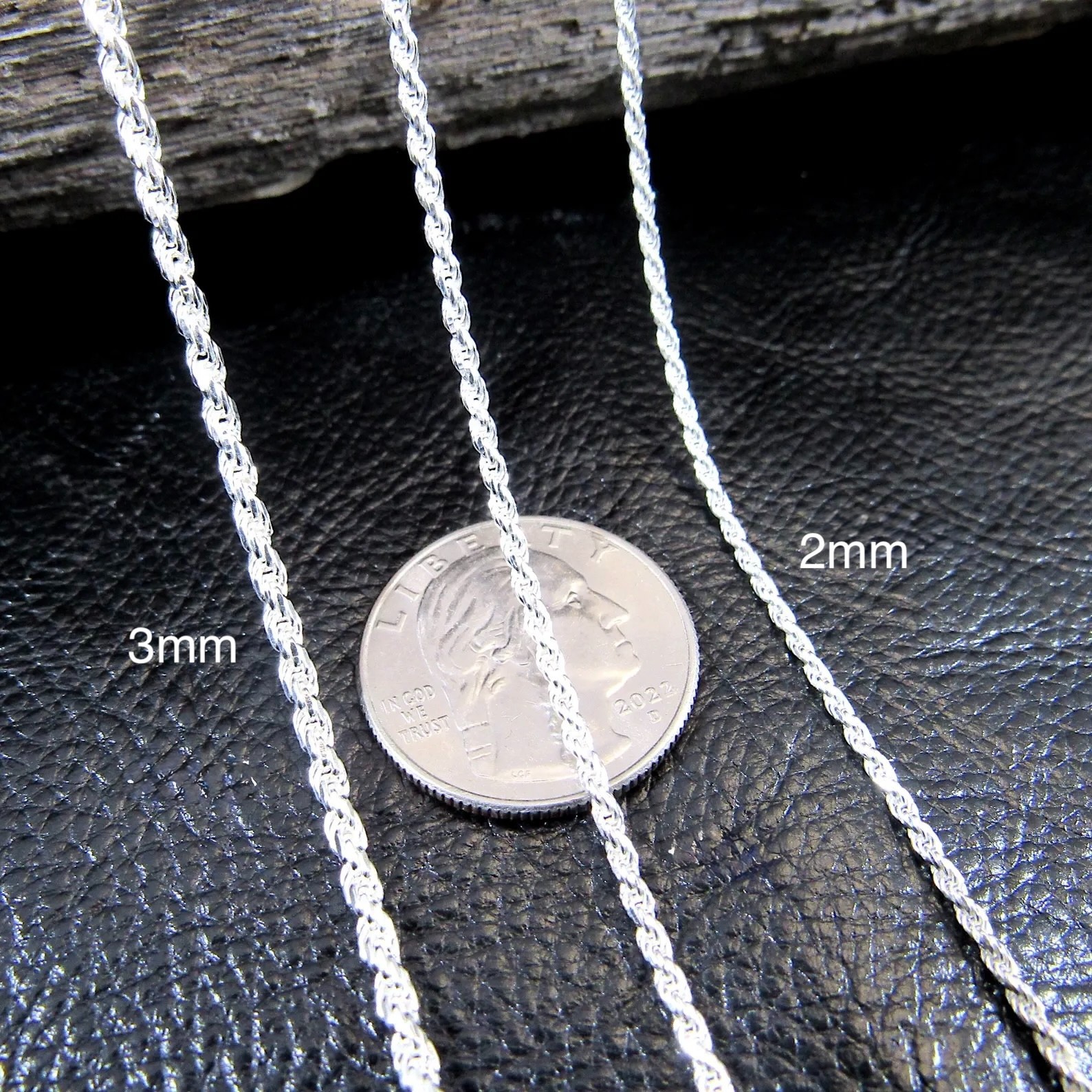 925 Sterling Silver HSP Rope Chain Heavy Solid Necklace 2-5mm 18-24″