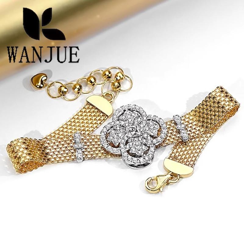 Luxury Italian Lace Bracelet Retro Palace Style Two Tone Women Party Gift