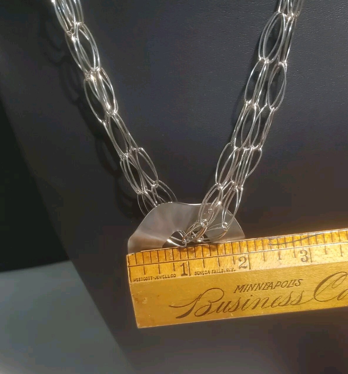 Milor Italy Stainless Steel Multi Strand Chain Necklace 18” Artist Stamped