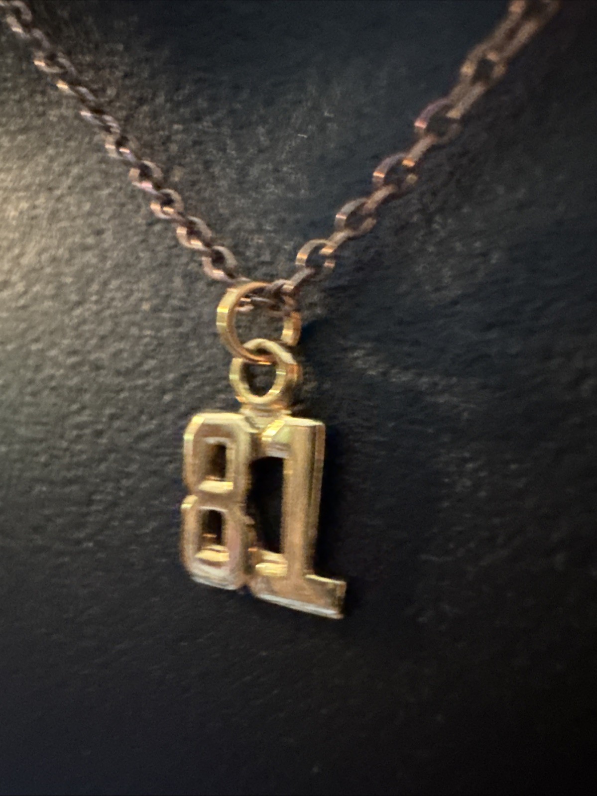 Number Necklace 81 Personalized Gold Initial Chain With Pendant