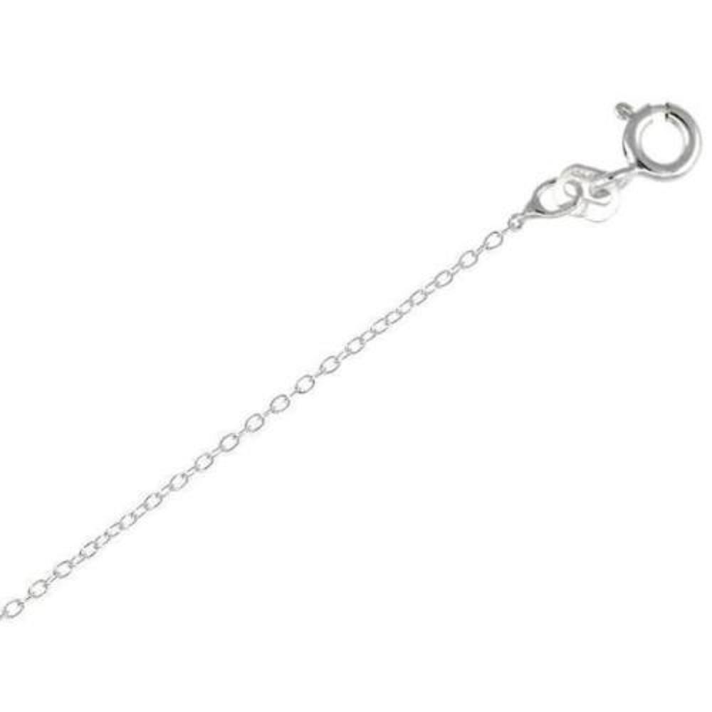 Sterling Silver 0.9mm Classic Cable Chain Necklace, RHODIUM FINISH,Made in Italy