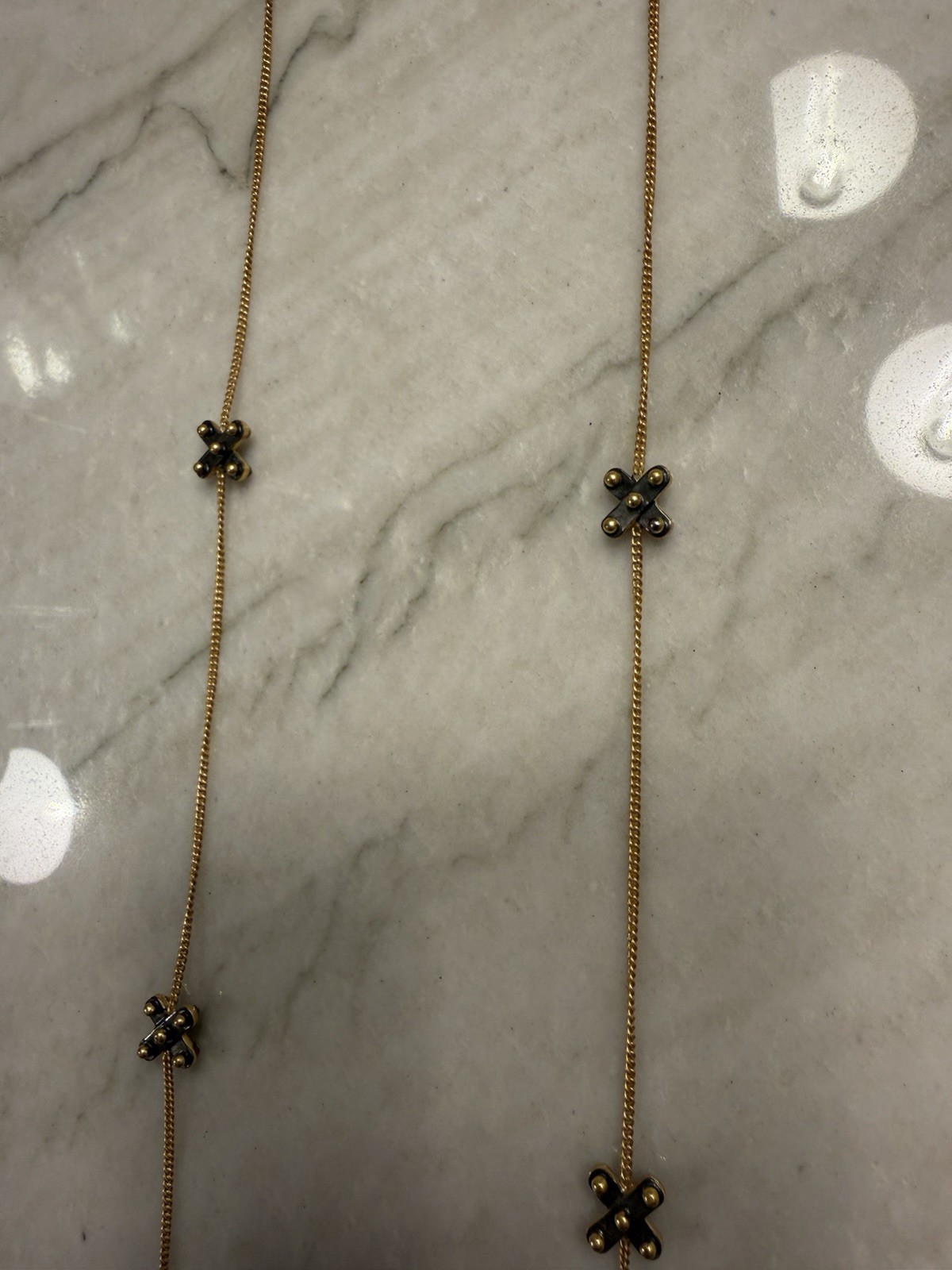 Julie Vos SoHo 40” Station Mixed Metal Necklace Excellent RETIRED