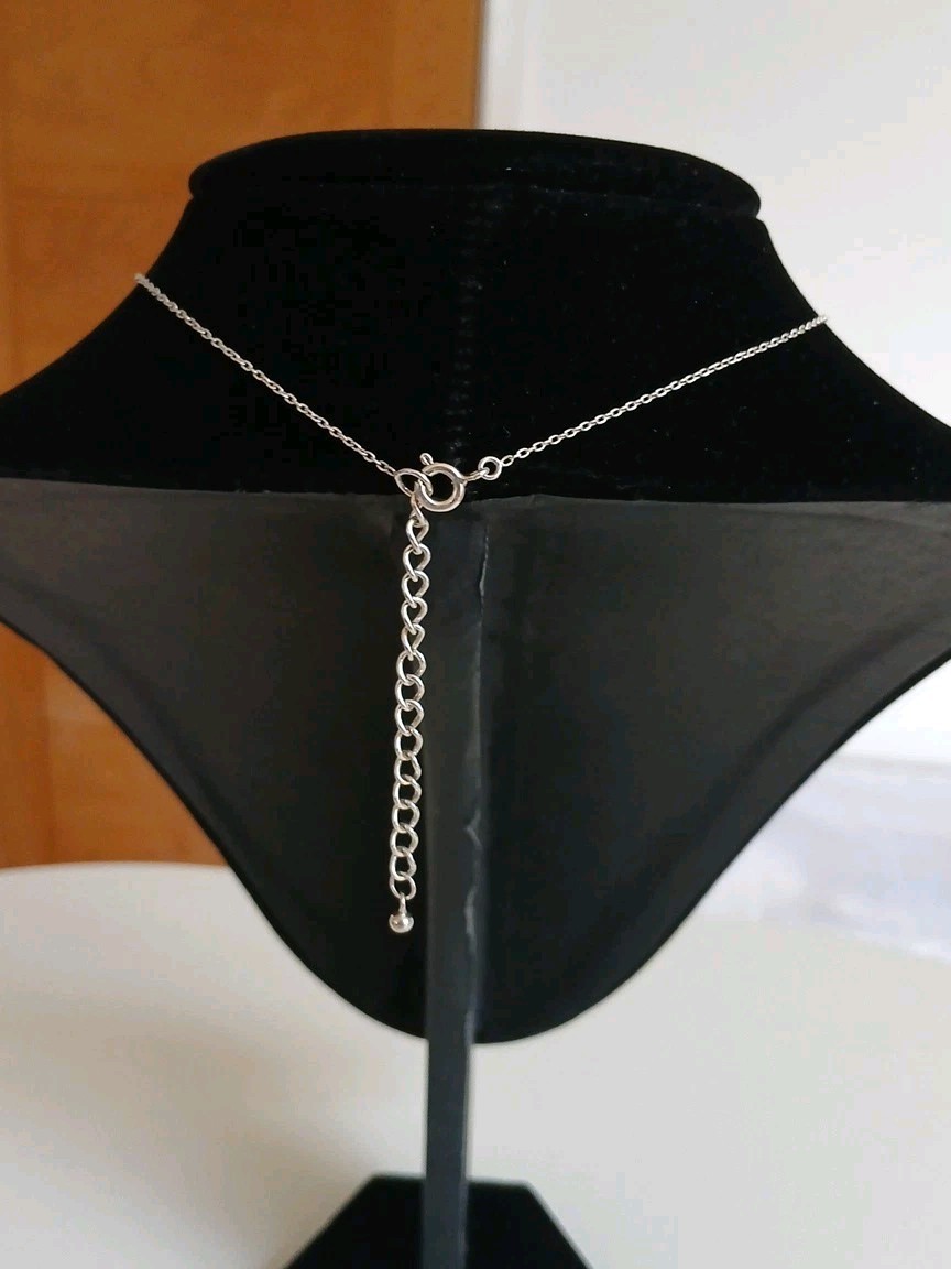 STERLING SILVER & ABALONE SHELL TEARDROP PENDANT & NECKLACE HALLMARKED – 18 INCH