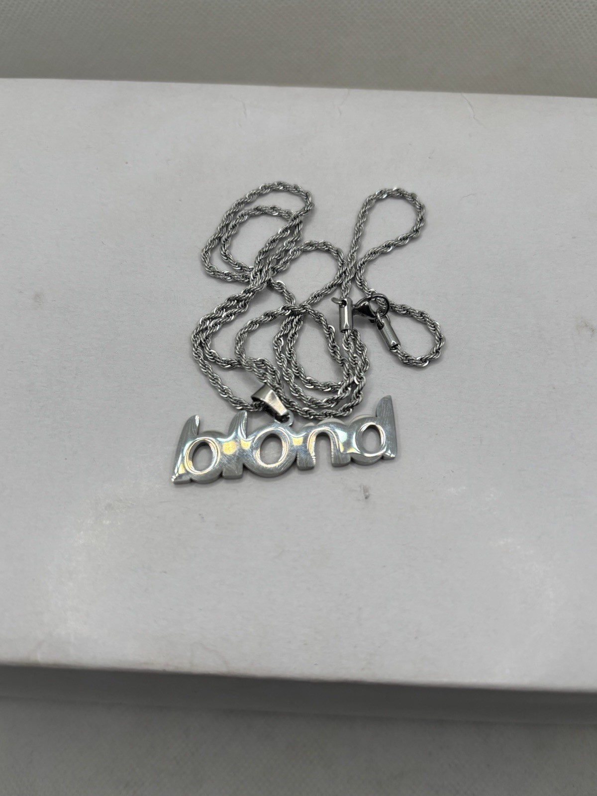 60 Cm Stainless Steel Blond Pendant Necklace Rope Minimal Streetwear Jewelry