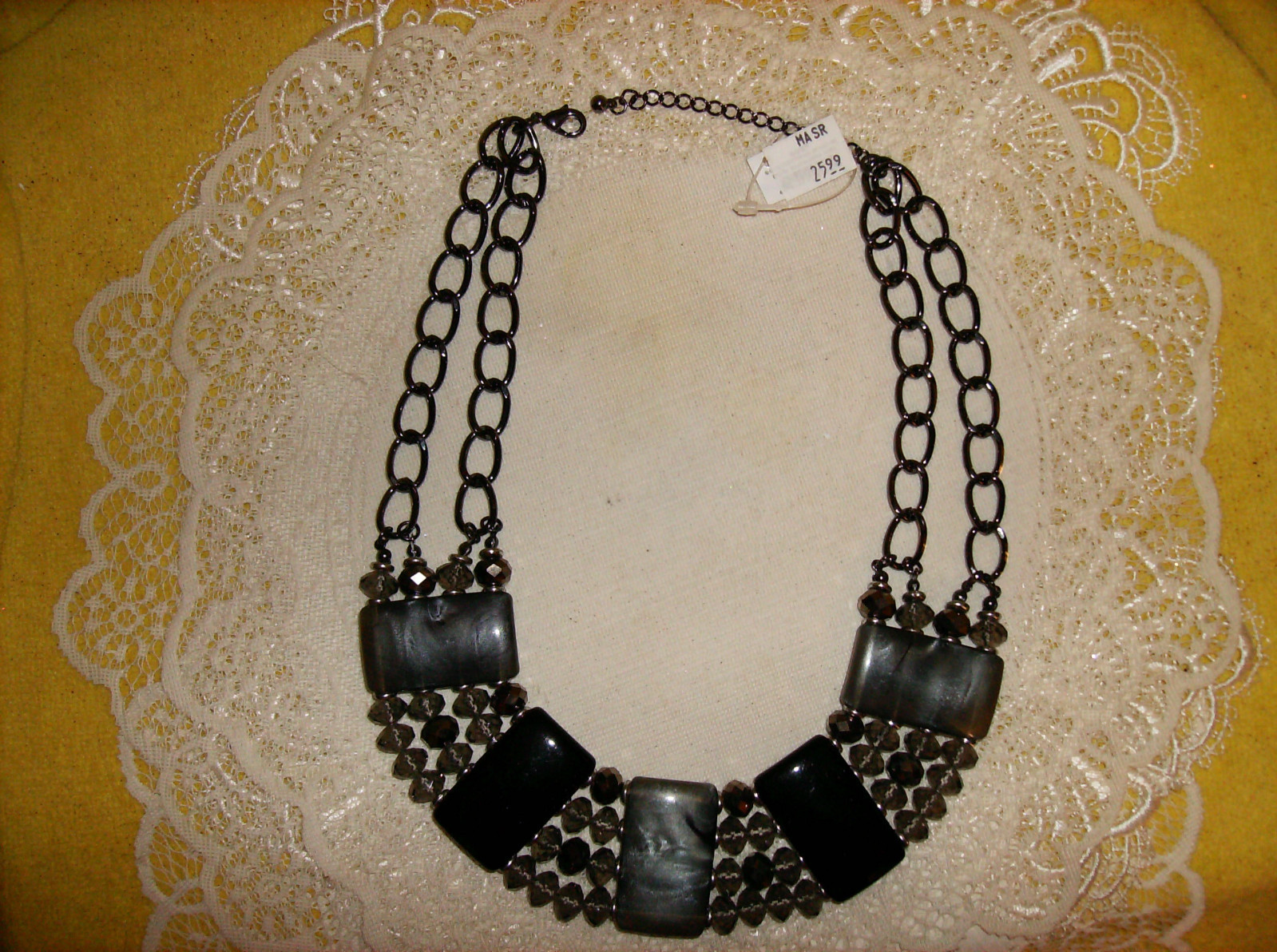 TURQUOISE BLUE BEAD 23″ NECKLACE & FREE BRACELET HANDMADE IN USA!