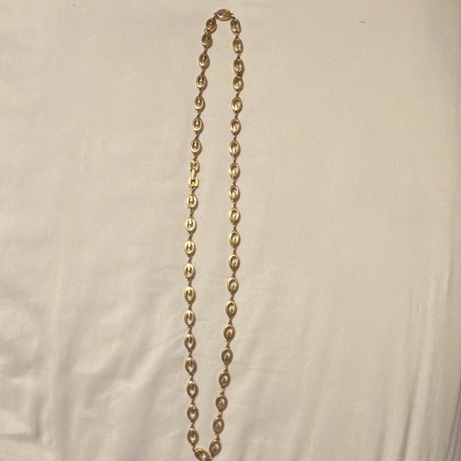 Signed Gold Tone Metal Oval Link Chain Necklace, Chain Style, Undated, givenchy