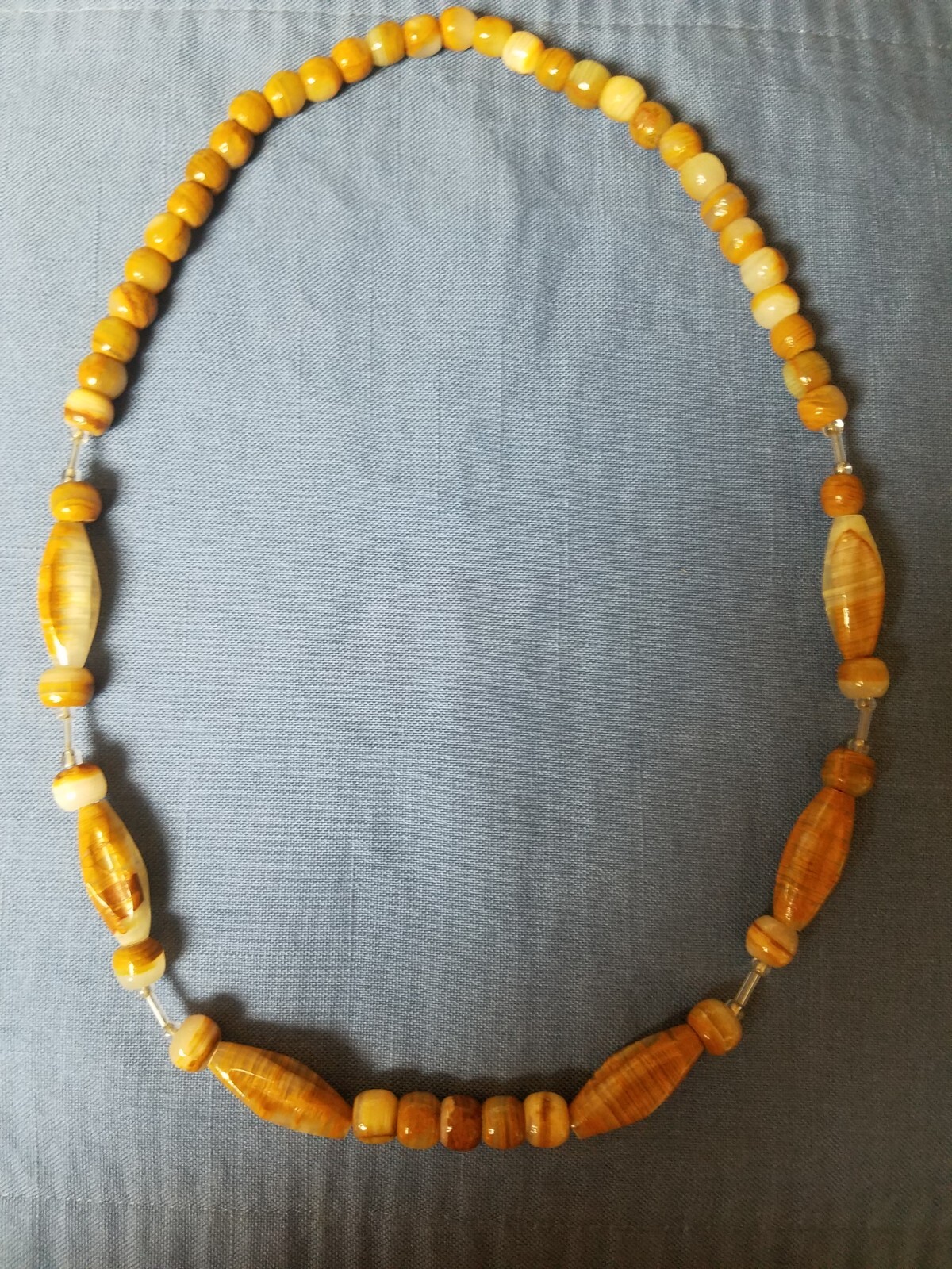 Beautiful 25″ Beaded Necklace Earthtone Colors With Accents