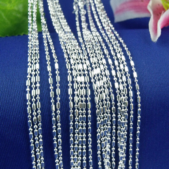 Wholesale 10pcs 925 Sterling Silver Plated 1.5mm Bamboo Chain Necklace 16″-30″