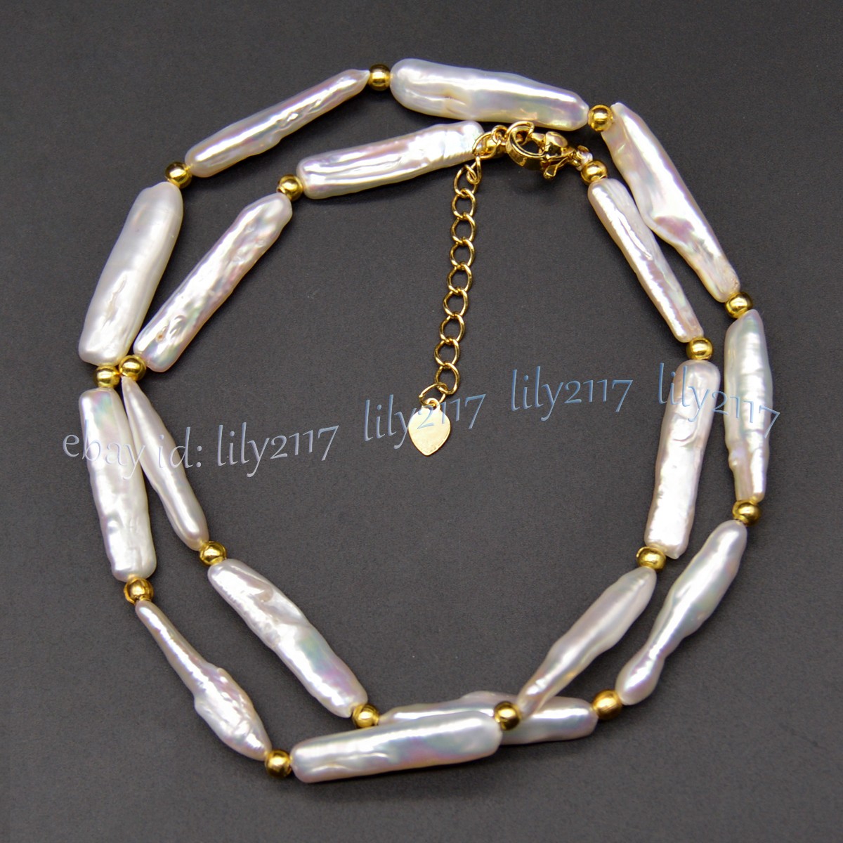 Natural White Freshwater Long Stick Rectangle Pearl Necklace 14-36 inches 5x24mm