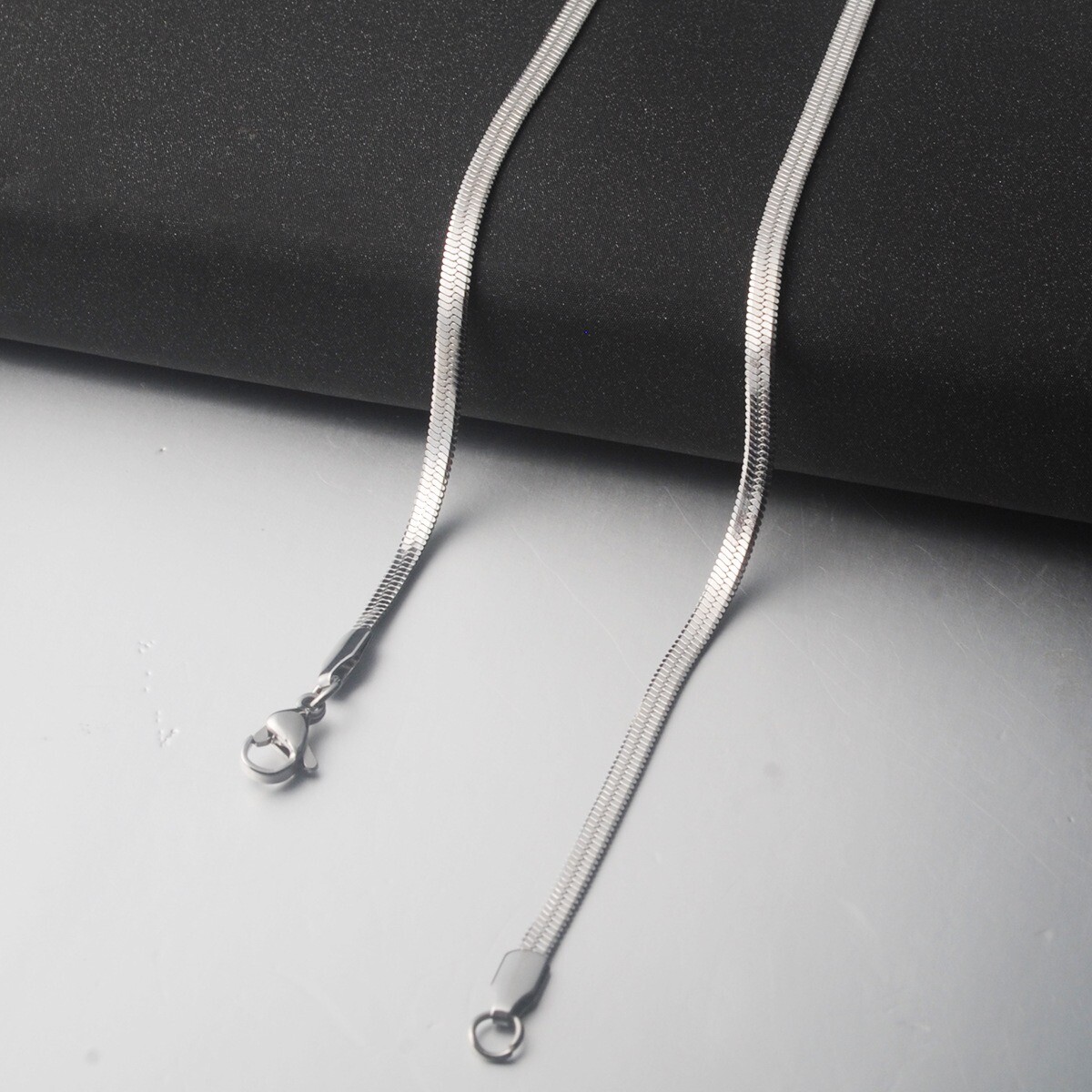 Wholesale New Stainless Steel Silver Gold 3MM Flat Snake Chain Necklace 16″- 24″