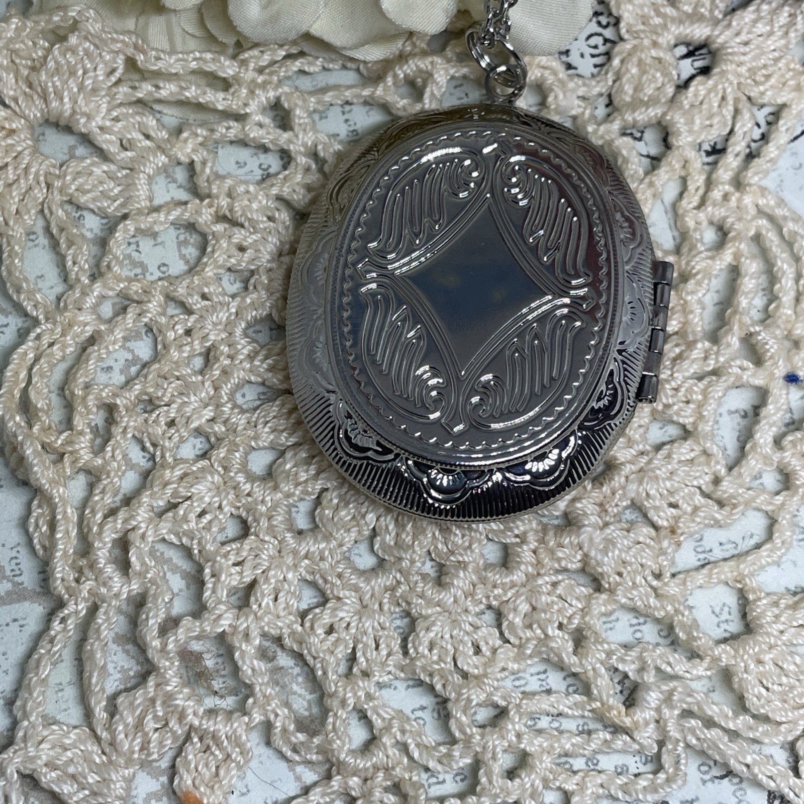 Peach Silver Anniversary gift birthday Aphrodite Roman ARTEMIS Locket Necklace
