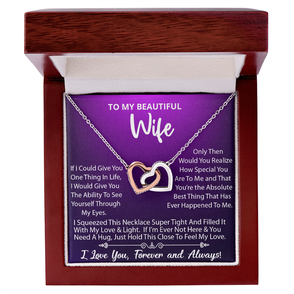 To My Wife Necklace, Wife Birthday Anniversary Gift, Heart Pendant Gift For Wife