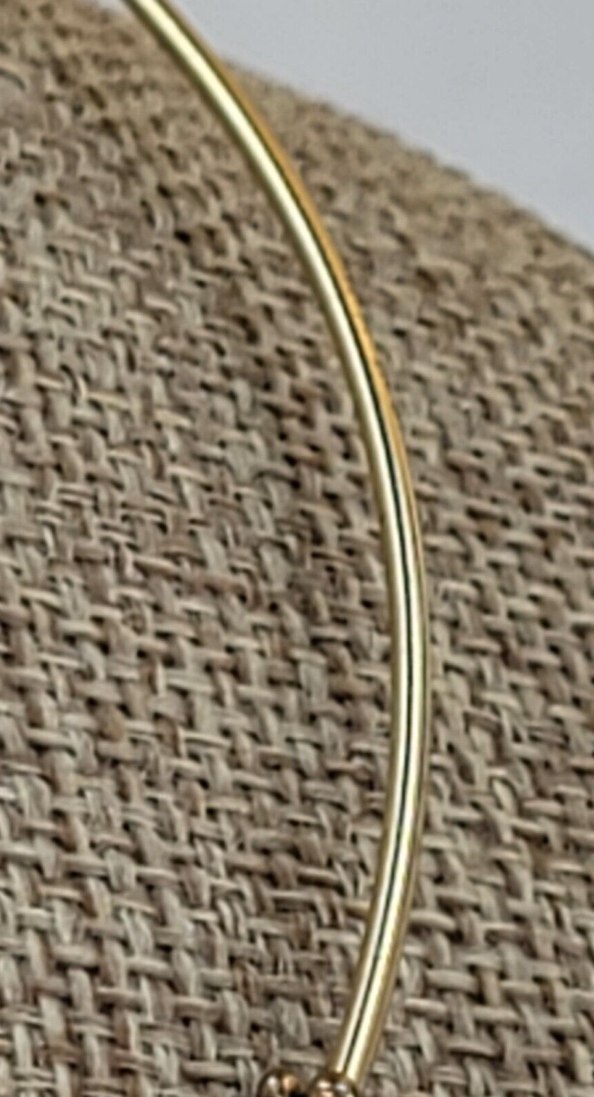 Purple And Green Glass Bead Wire Choker Necklace 15 in Gold Tone
