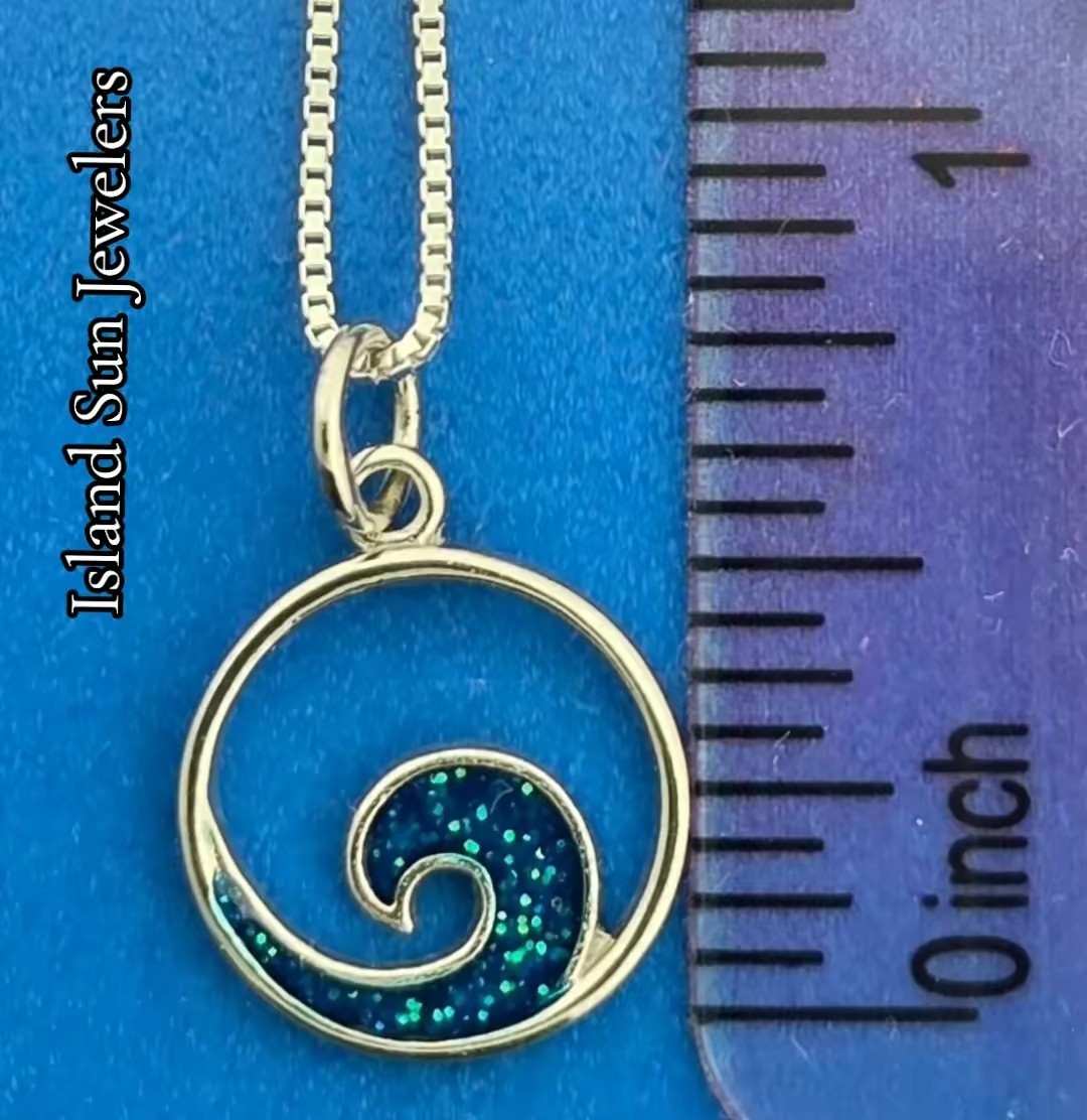 Wave Pendant, Sterling Silver