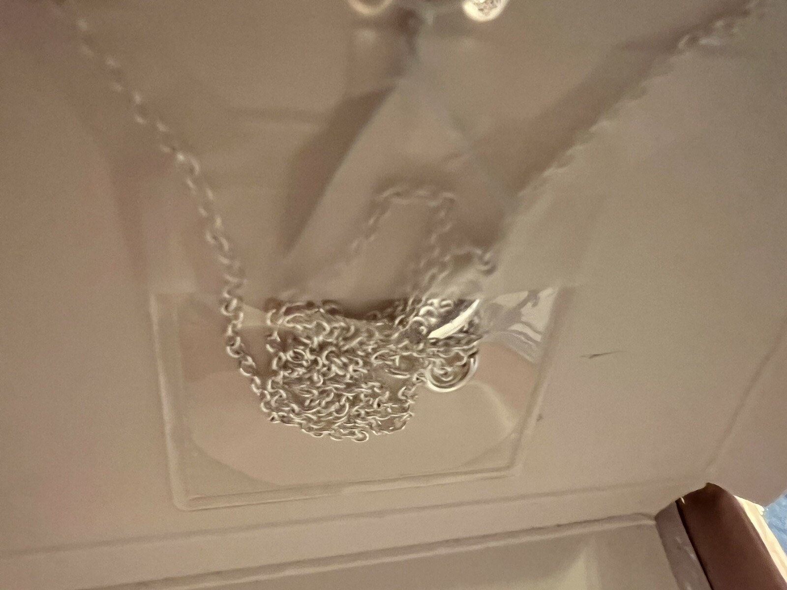 DISNEY MINNIE MOUSE FINE SILVER PLATED CRYSTAL RHINESTONE NECKLACE I LOVE MICKEY