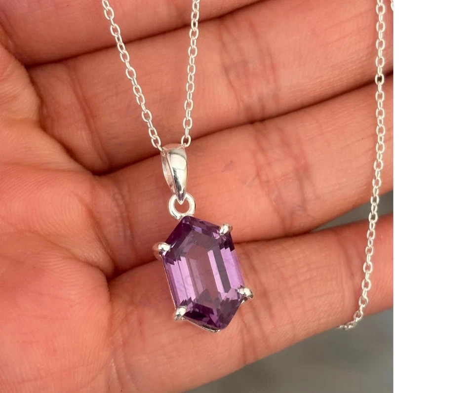 20 Ct AAA+Natural Color Change Alexandrite Certified Gemstone Pendant 925 Silver