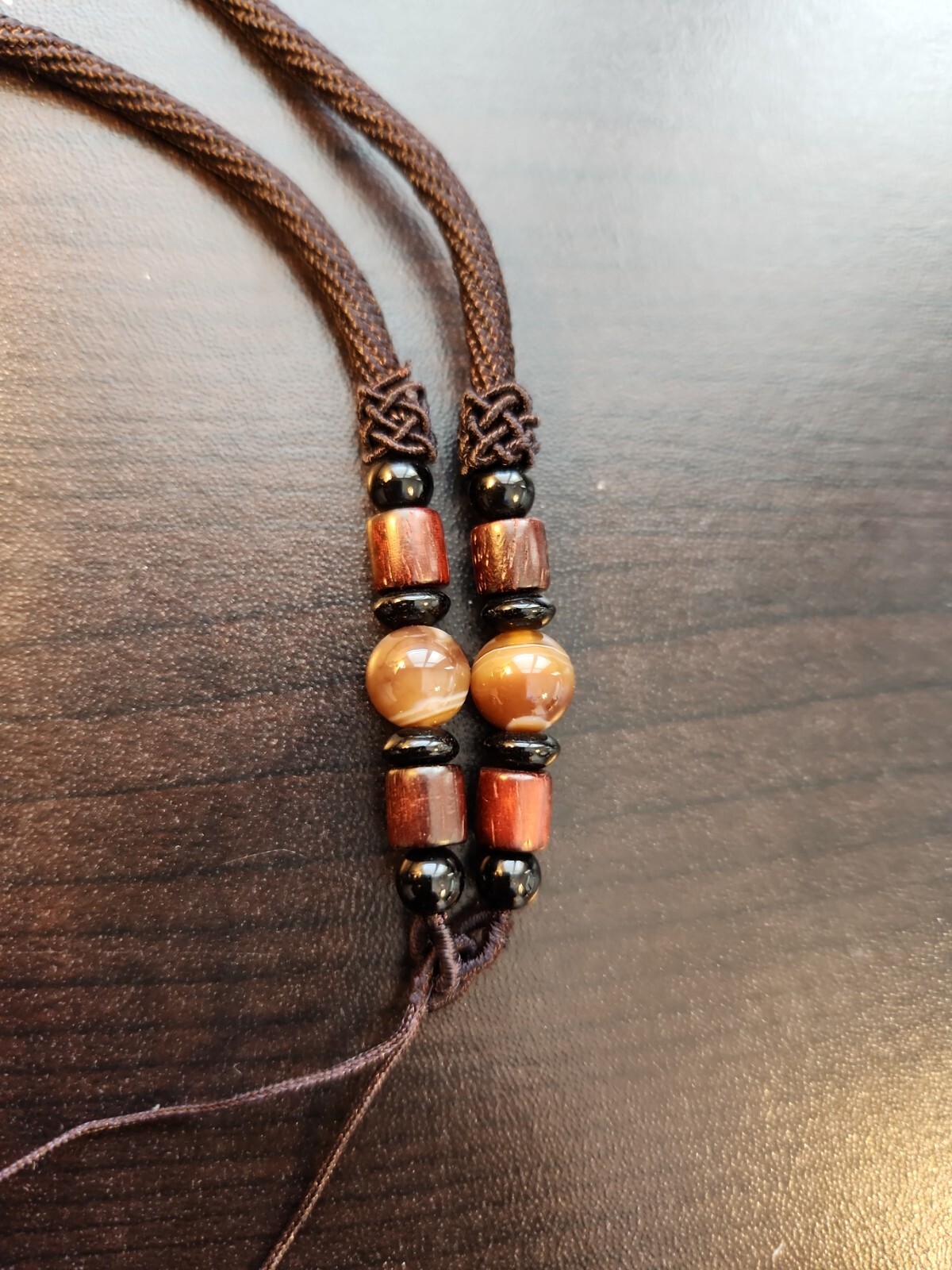 Braided String Rope Cord Necklace & Cornelian Stone DIY white Crystal Pendant