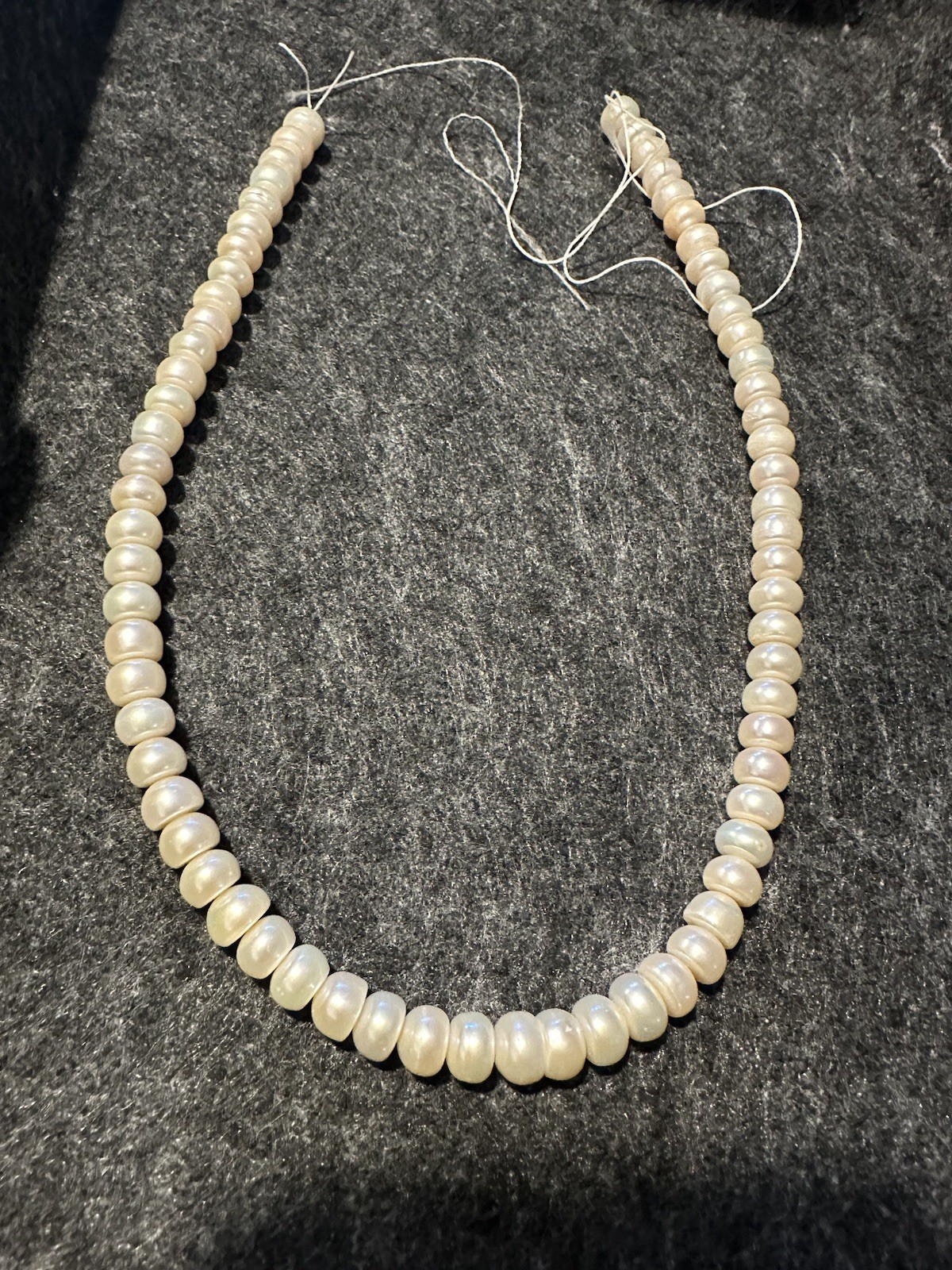 Natural Freshwater Cream Colored Pearl For Choker Necklace 15 In Long Round 8mm