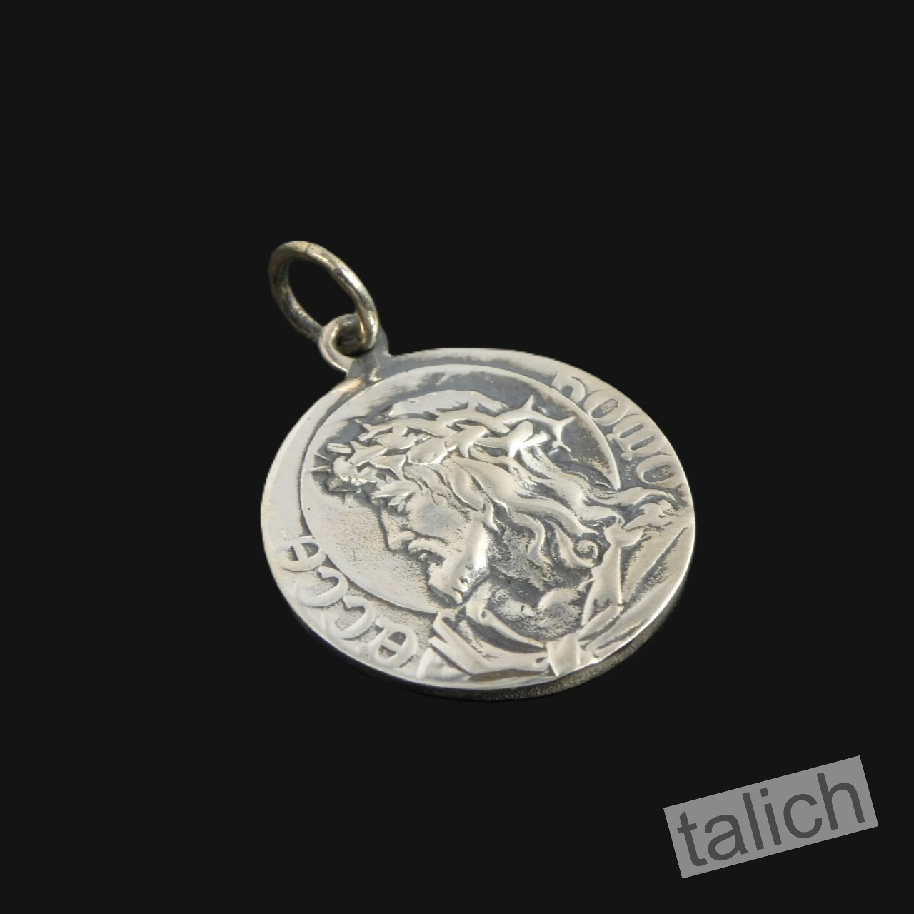 Solid 925 Sterling Silver Jesus Christ Virgin Mary Double Sided Amulet Pendant