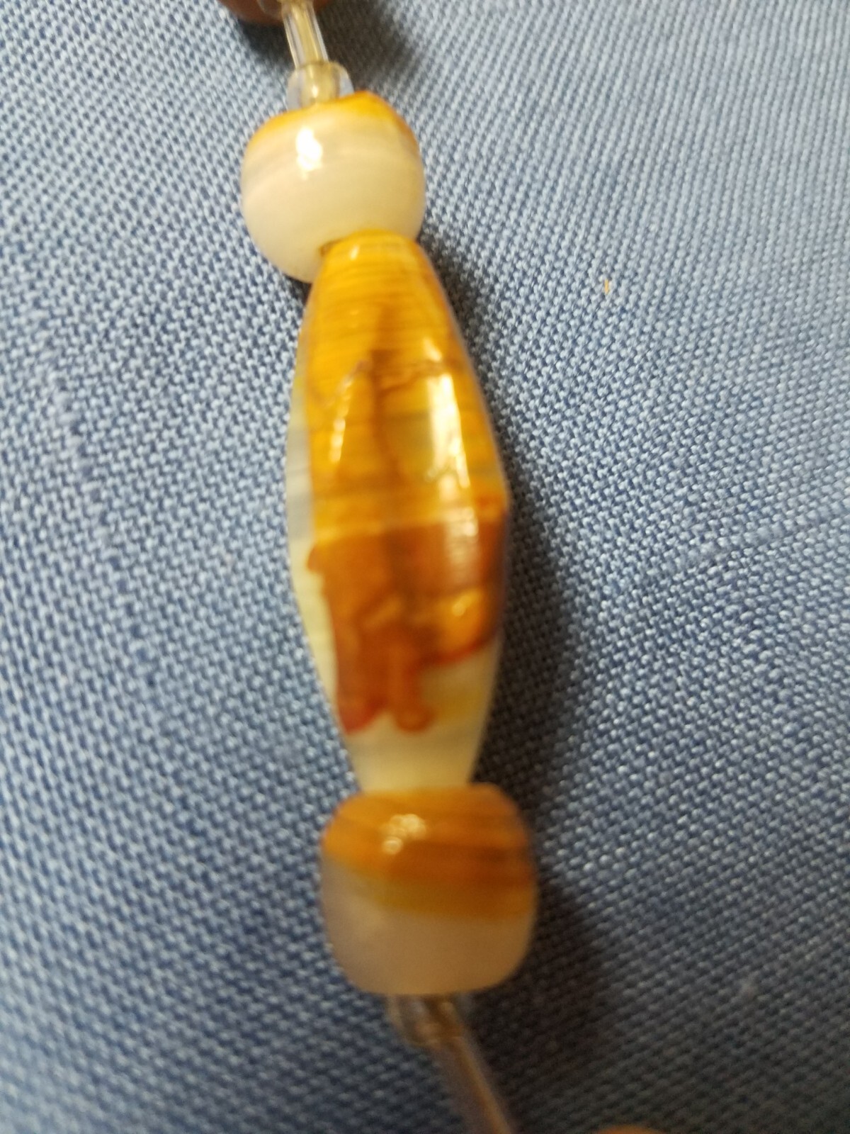 Beautiful 25″ Beaded Necklace Earthtone Colors With Accents
