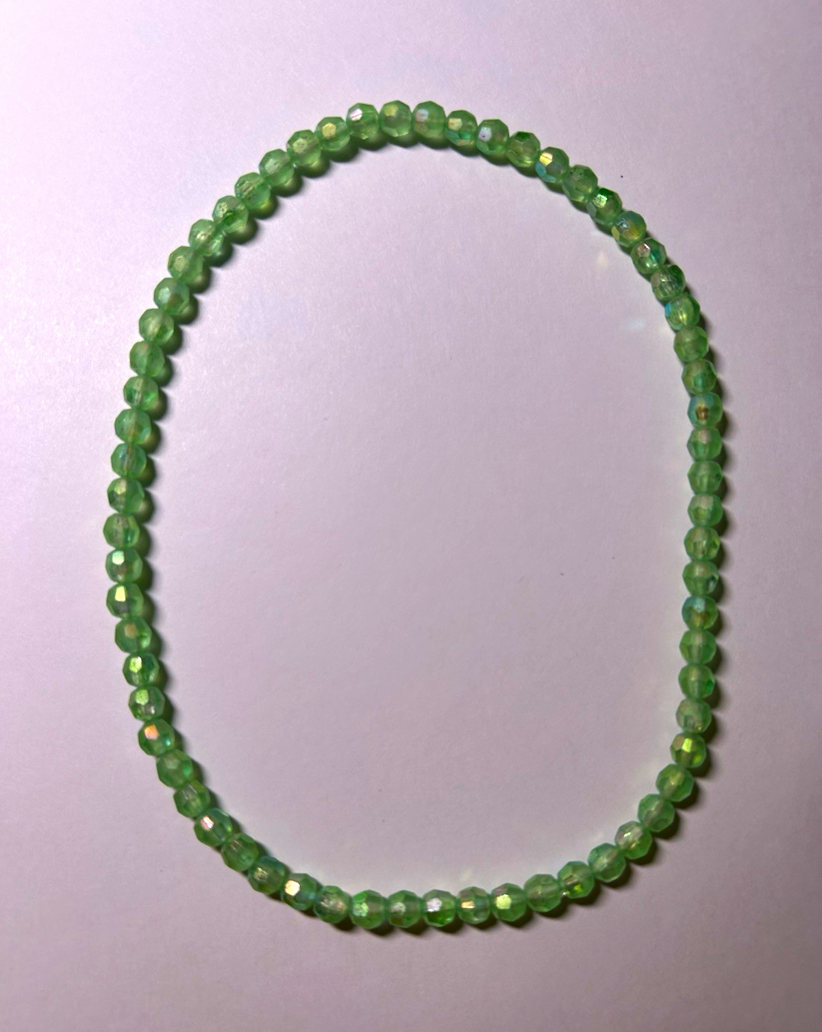 Green Beaded Ball Chain Necklace Strand Round Green Party Bead Style