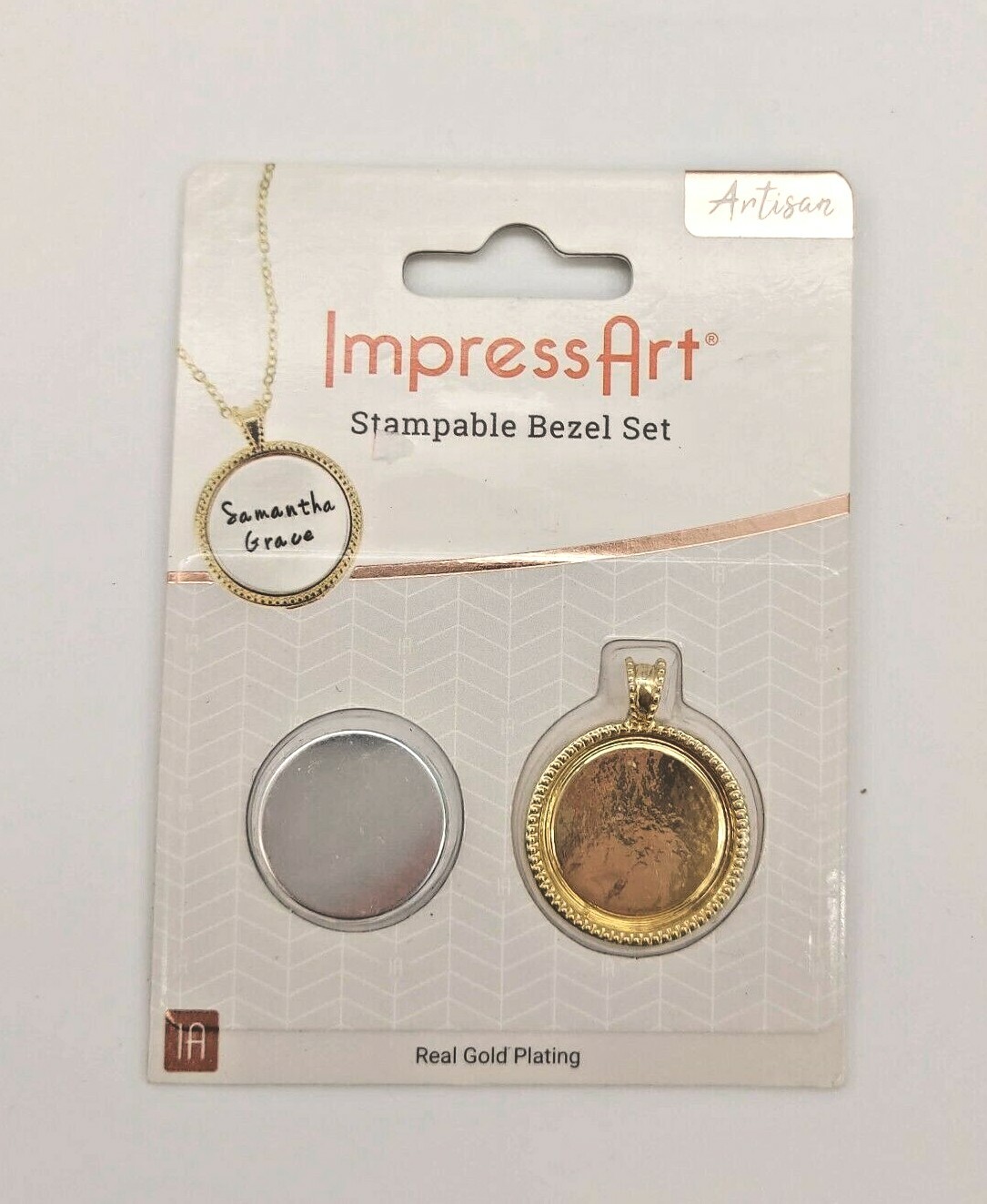 ImpressArt Circle Artisan Bezel Set Stampable Bezel Set Real Gold Plated 3/4″ La