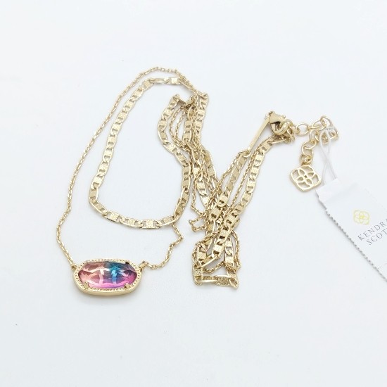 Kendra Scott Elisa Gold Multi Strand Pendant Necklace In watercolor