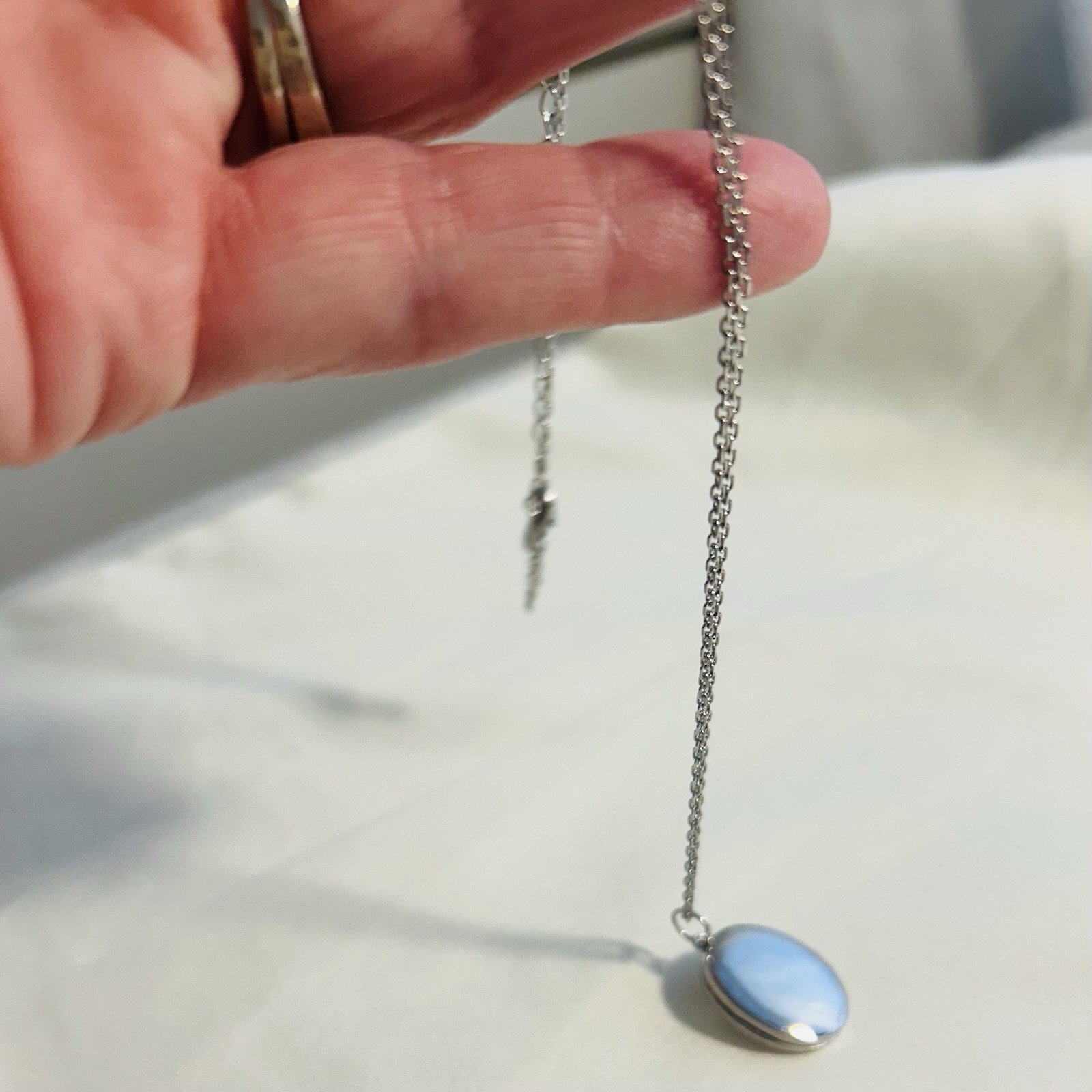 Sterling Silver Locket Necklace NIB Adjustable Chain 24 In Engraved “Forever “