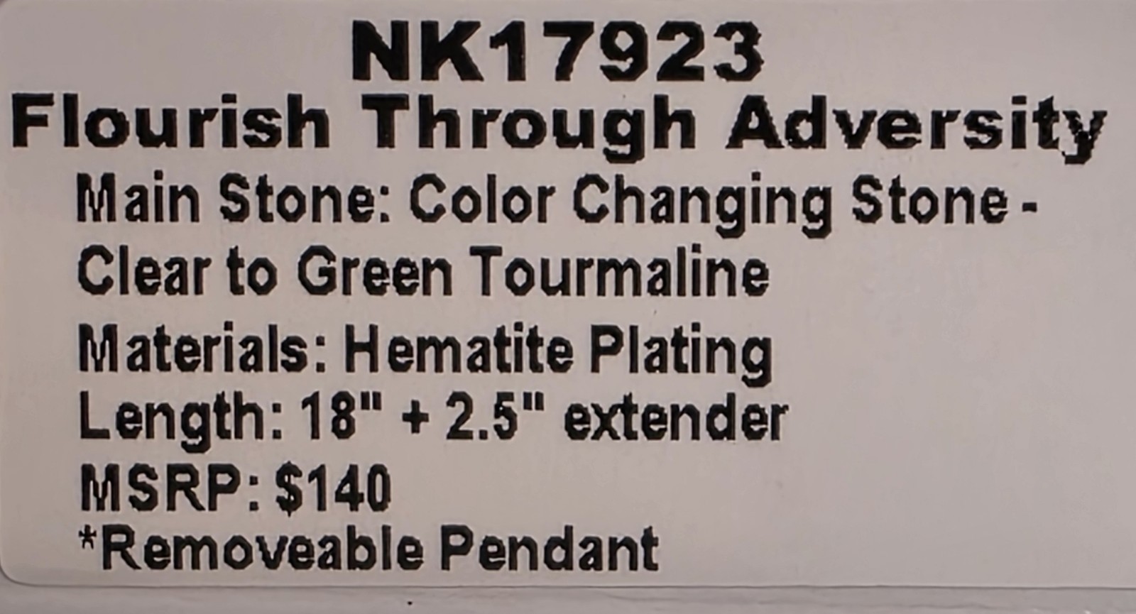Mental Health Awareness Necklace, NK17923, Flourish Through Adversity-Hematite