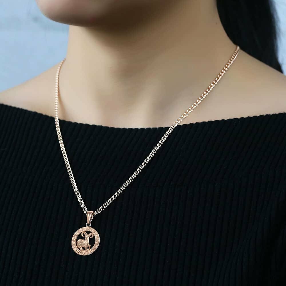 Silver/Gold Plated 12 Zodiac Signs Constellation Link Necklace Pendant Women Men