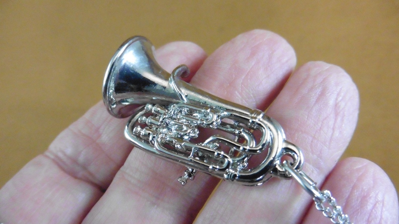 (#M203-F) EUPHONIUM Silver Nickel PENDANT NECKLACE Jewelry instrument