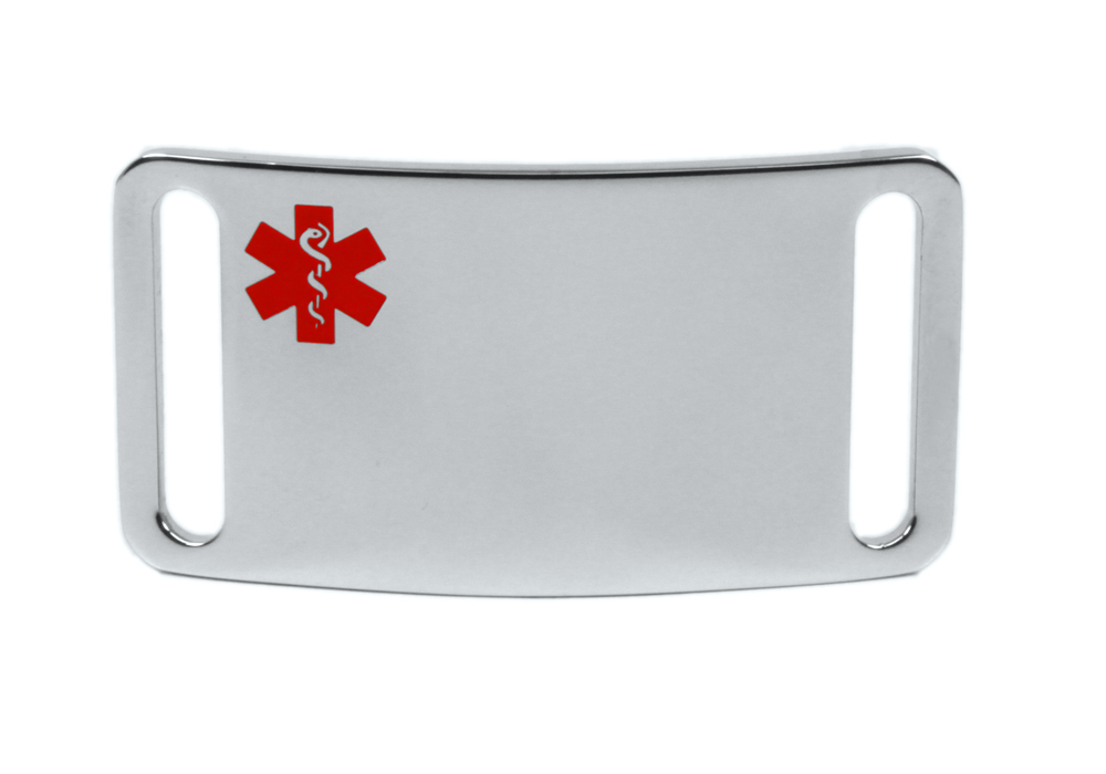 Medium Medical Alert ID Tag sold without band and engraving. Free medical card!