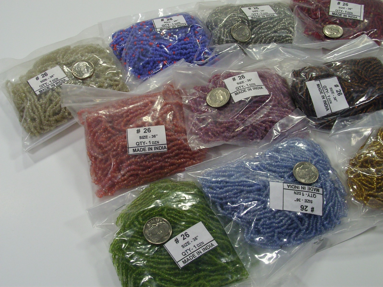 100 Strands 36″ Glass Seed Bead Necklaces Wholesale Bulk Lot Clearance (NP-43E)