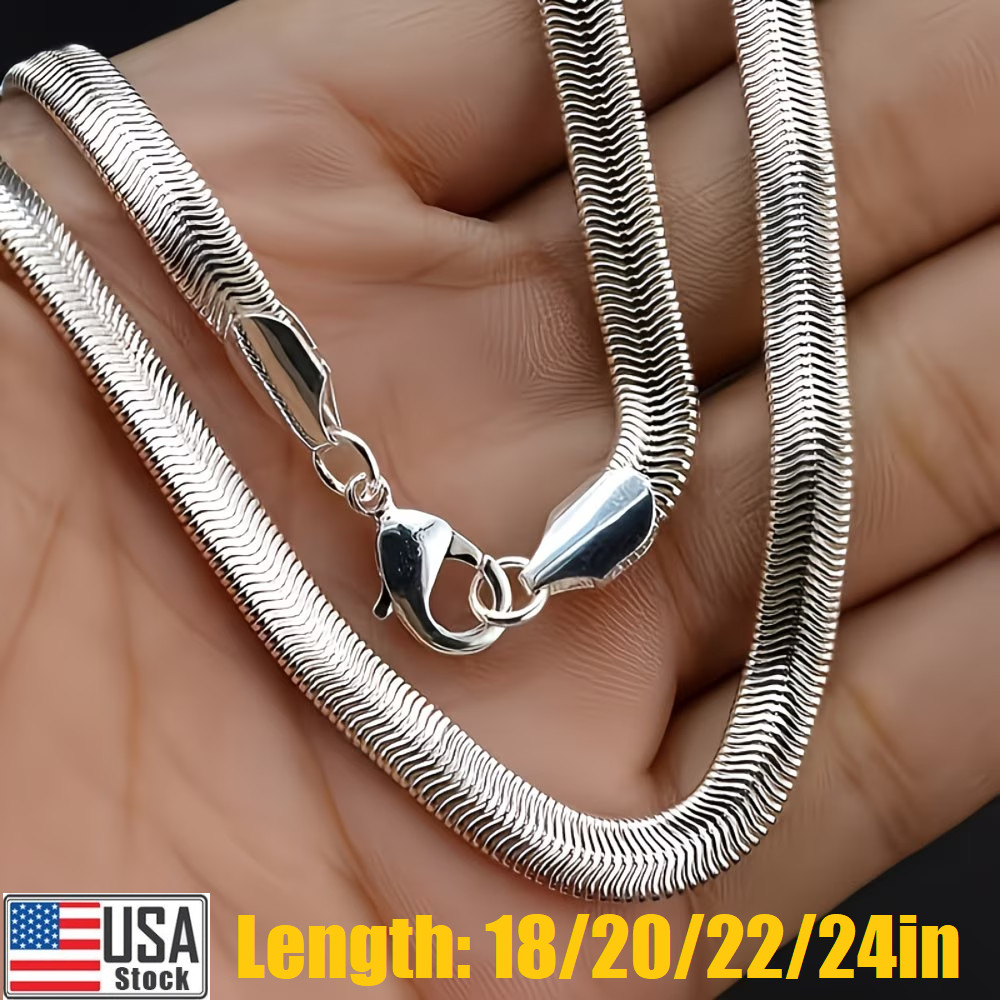Men Women Stainless Steel Snake Chain Necklace 18-24 Inch Solid Jewelry Gifts