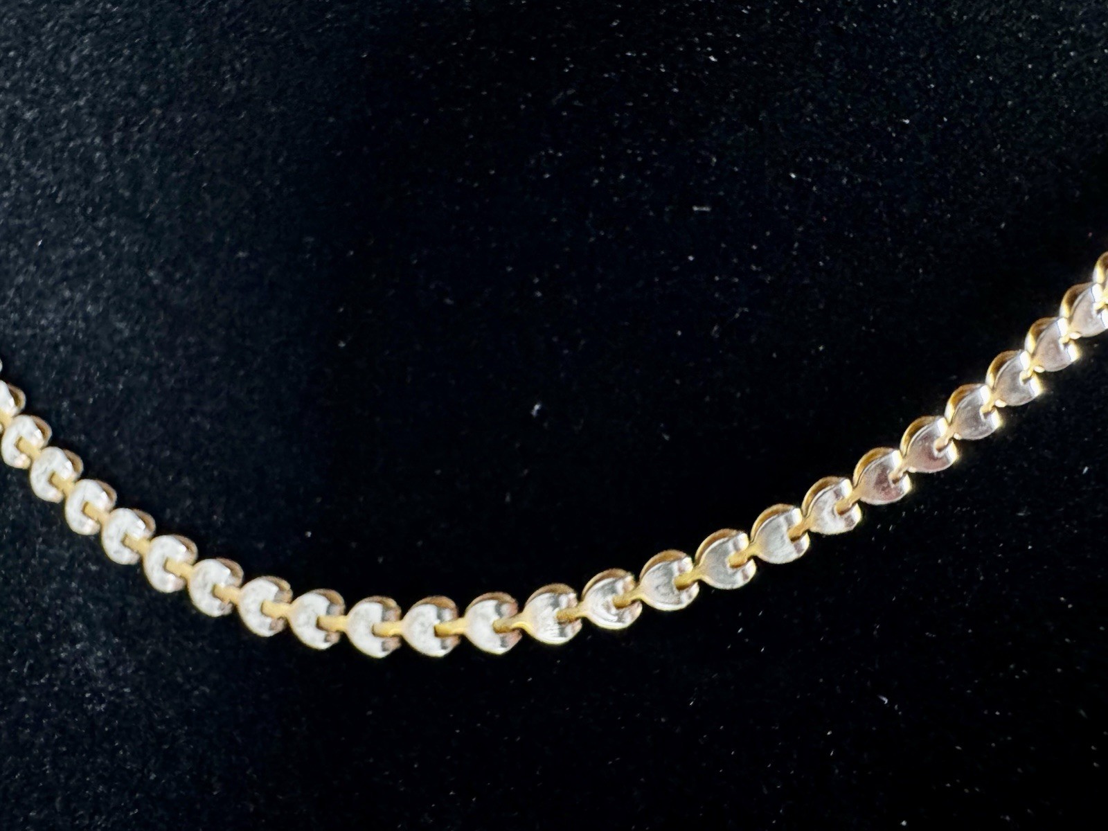 Gold Tone Tennis Style Necklace Spring Ring Signed Star Clasp Metal #1549