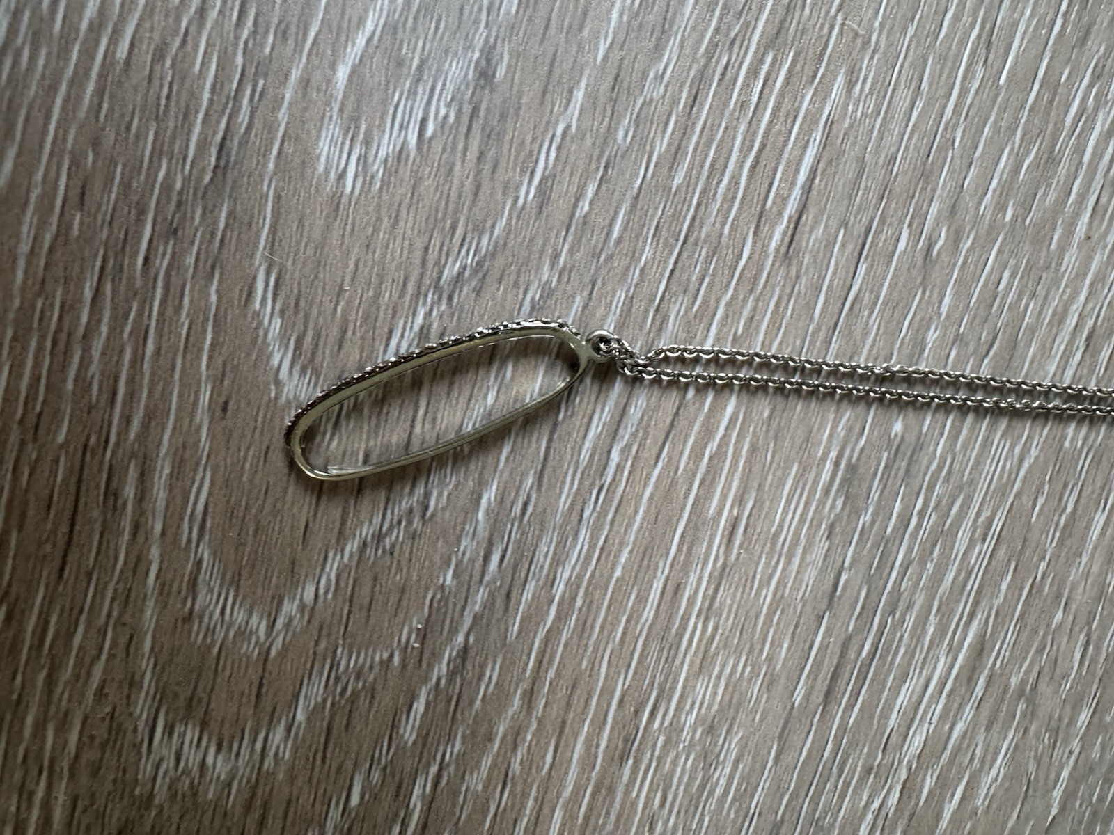 LOFT Silver Tone Cable Chain Necklace Bar Pendant 16 in Lobster Clasp Signed