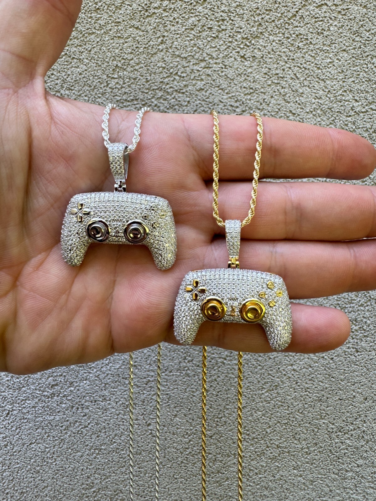 Playstation PS5 Controller Iced Pendant MOISSANITE 925 Silver 14k Gold Necklace