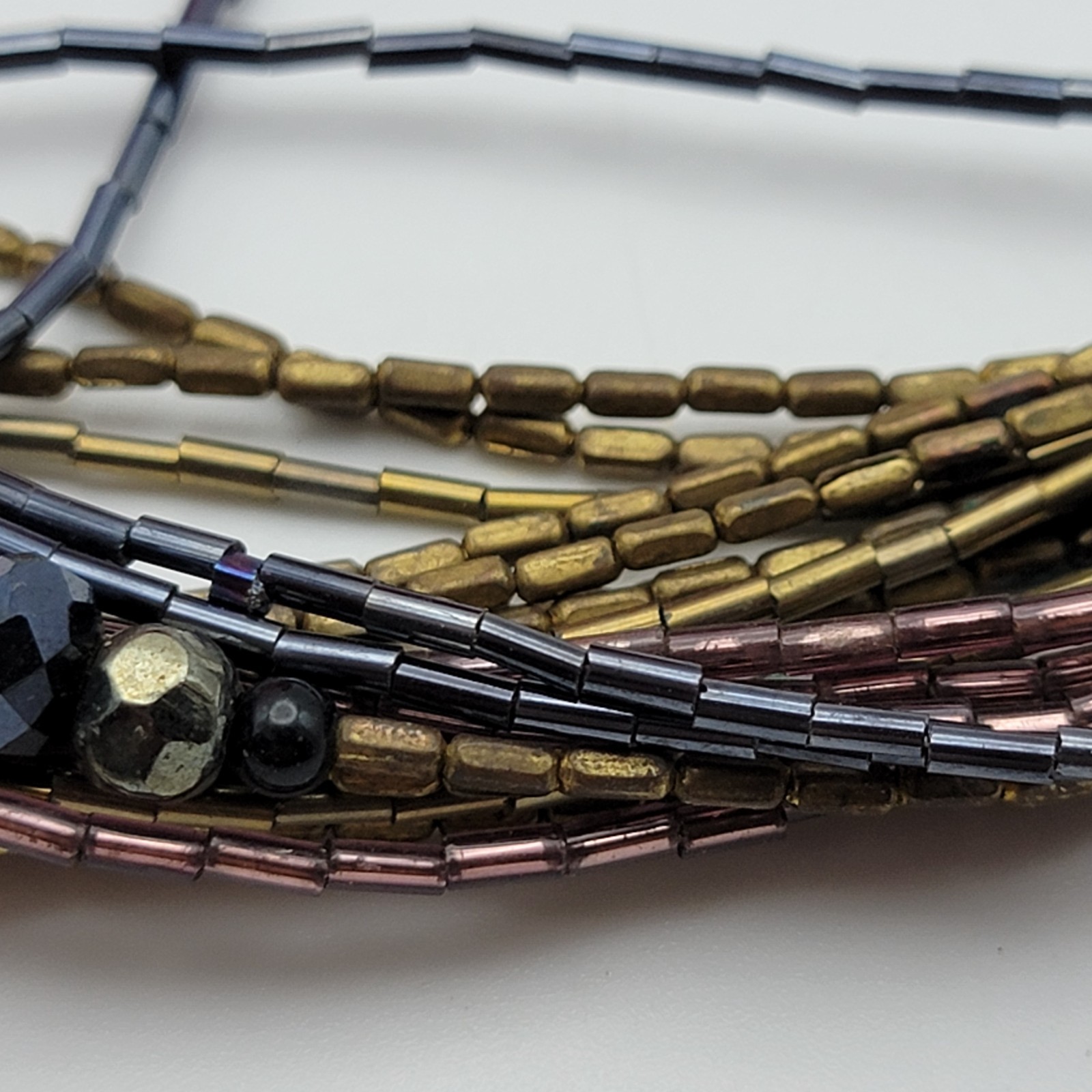 a.n.a Multi Strand Seed Bead And Crystal Bohemian Necklace Multicolor 24″ Adj.