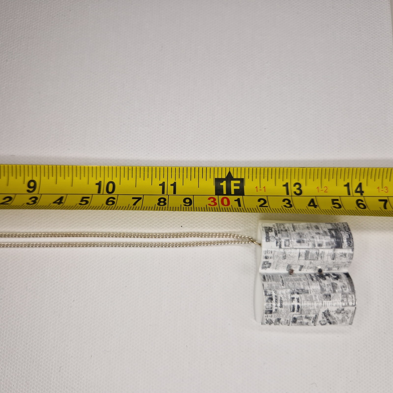 Tatty Devine Open Book Pendant Necklace Acrylic White Metal 60cm Long