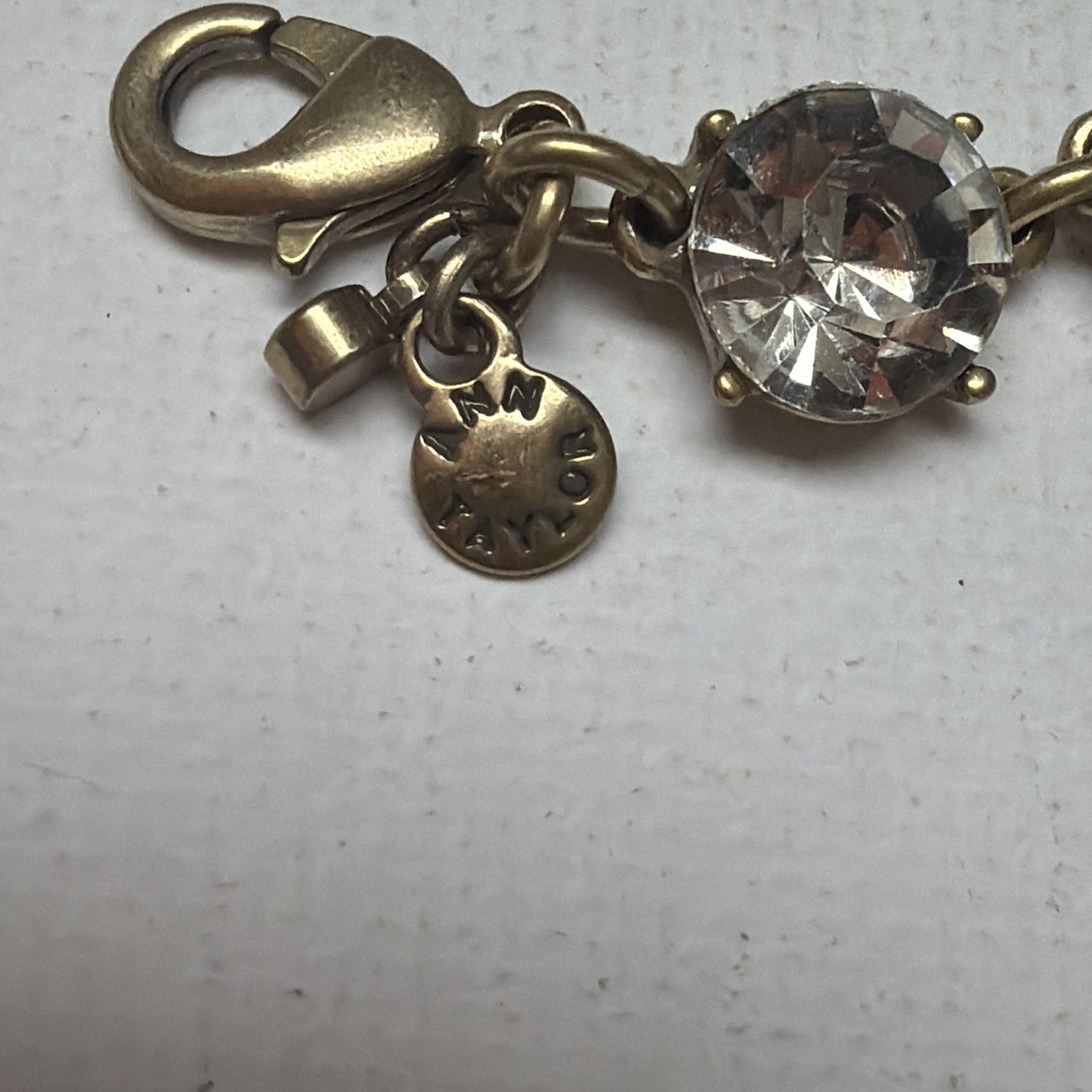 Ann Taylor Clear Colorless”Stones” And Gold Tone Statement Necklace*