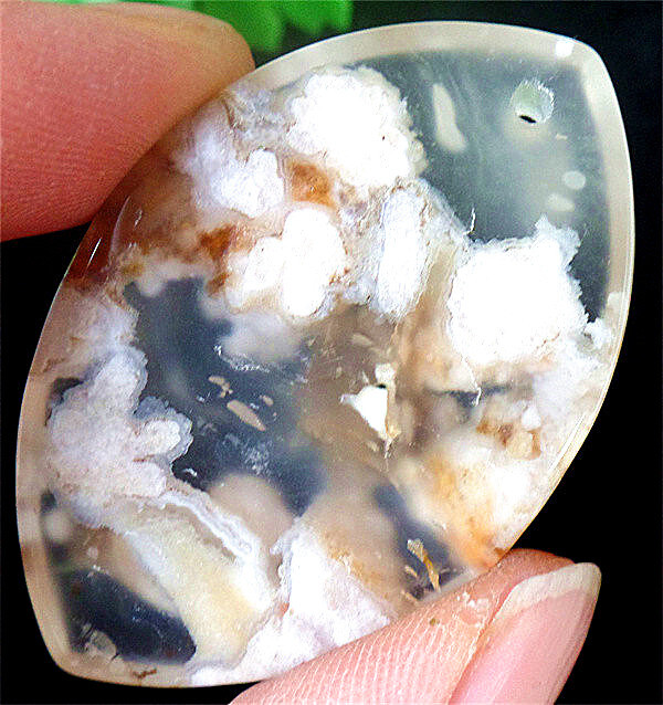 47x31x7mm Natural Cherry Blossom Agate Healing Marquise Pendant Bead ZL4597