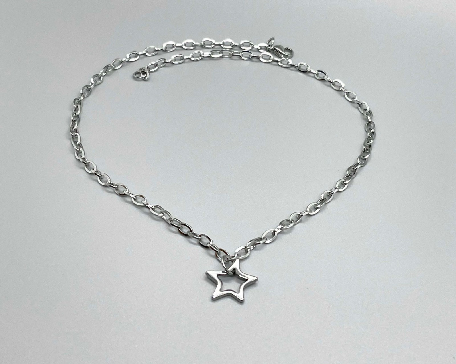 Stainless Steel STAR Charm Necklace No Tarnish Silver Chain New – USA Seller