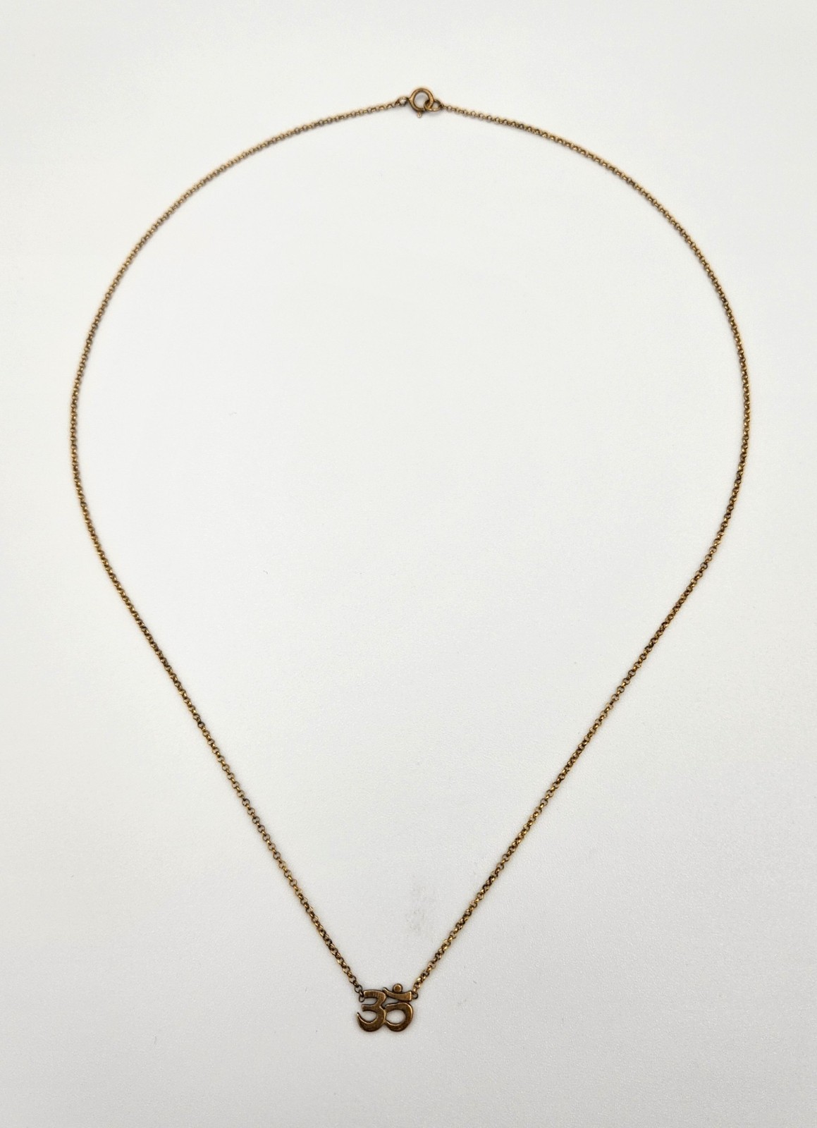 Nordstrom Om Pendant Necklace Gold Tone Silver 925 Sanskrit Yoga Harmony
