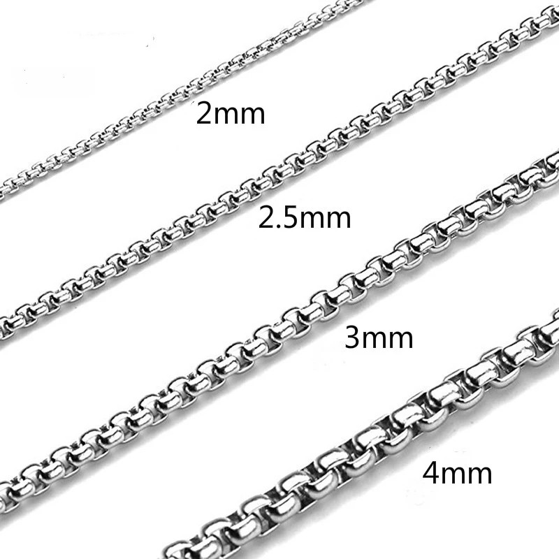 Stainless Steel Box Chain Necklace 2mm 2.5mm 3mm Unisex Long Chain Jewelry